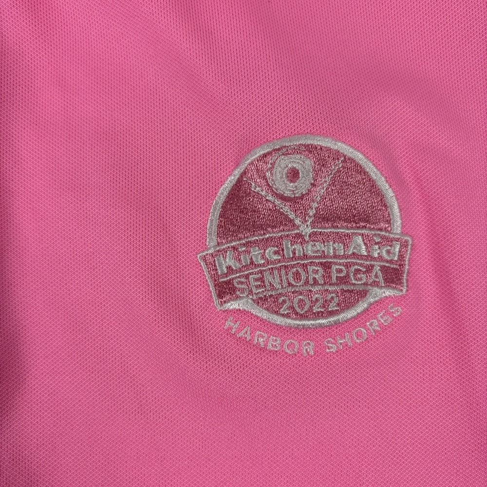 Ralph Lauren RLX Polo Shirt Mens Medium Pink Golf PGA Harbor Shores - Picture 5 of 11